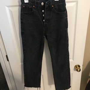 Black High Rise Straight Jean